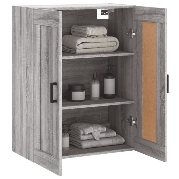 Armario de pared madera ingeniería gris Sonoma 69.5x34x90 cm M 5