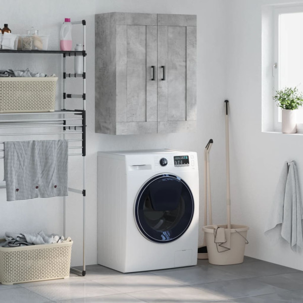 Armario de pared madera ingeniería gris hormigón 69.5x34x90 cm D