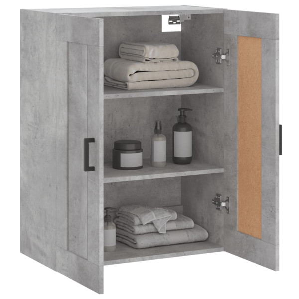 Armario de pared madera ingeniería gris hormigón 69.5x34x90 cm M 5