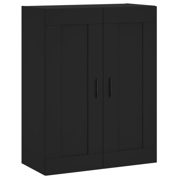 Armario de pared madera de ingeniería negro 69.5x34x90 cm M 2