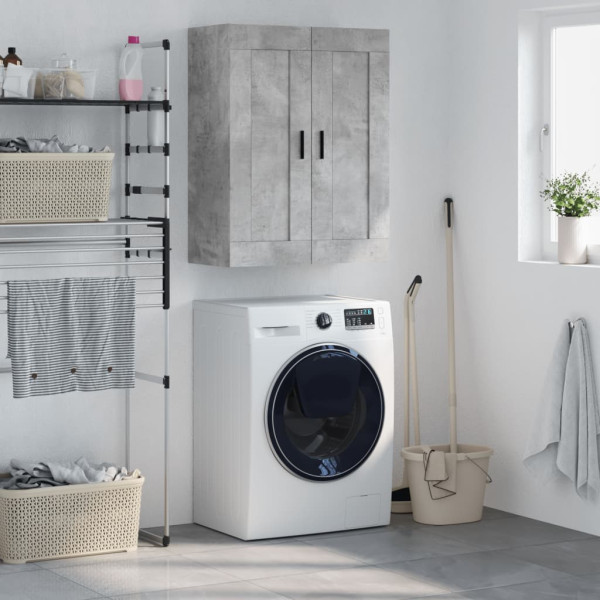 Armario de pared madera ingeniería gris hormigón 69.5x34x90 cm D