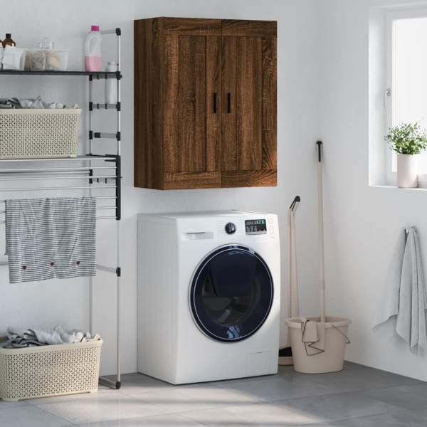 Armario de pared madera ingeniería roble marrón 69.5x34x90 cm D