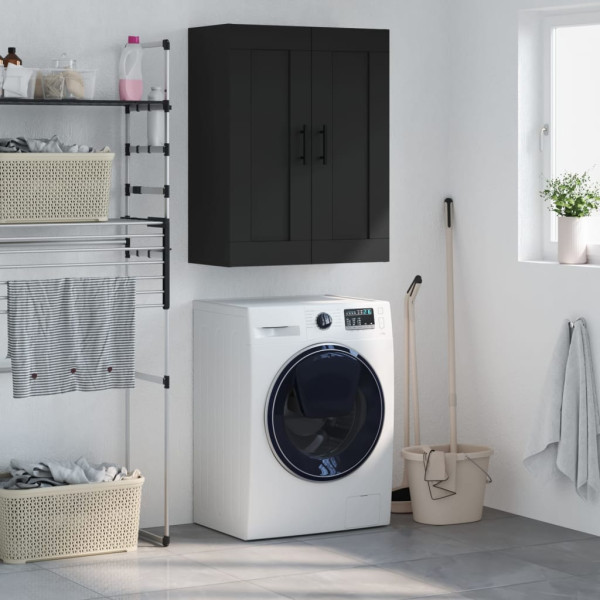 Armario de pared madera de ingeniería negro 69.5x34x90 cm D