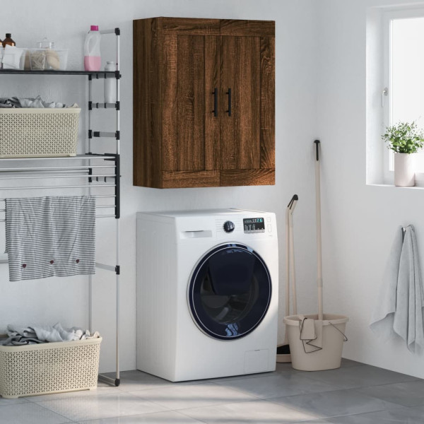 Armario de pared madera ingeniería roble marrón 69.5x34x90 cm D