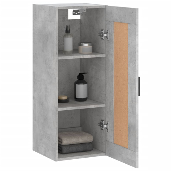Armario de pared madera ingeniería gris hormigón 34.5x34x90 cm M 5