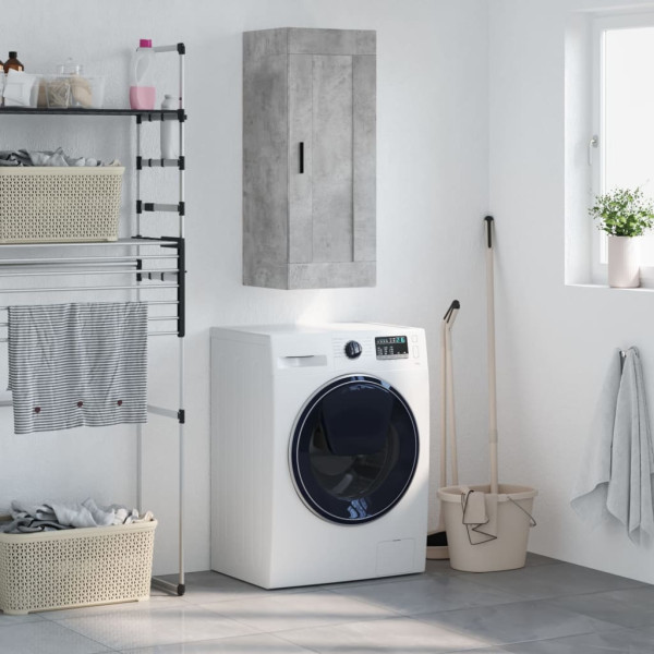 Armario de pared madera ingeniería gris hormigón 34.5x34x90 cm D