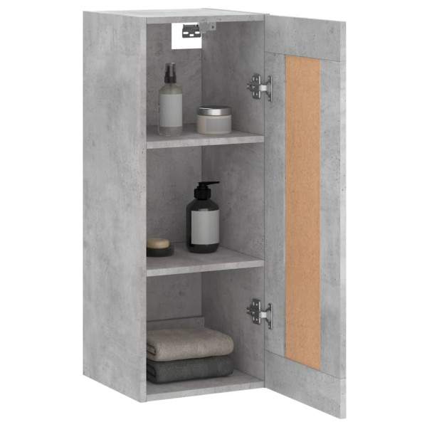 Armario de pared madera ingeniería gris hormigón 34.5x34x90 cm M 5
