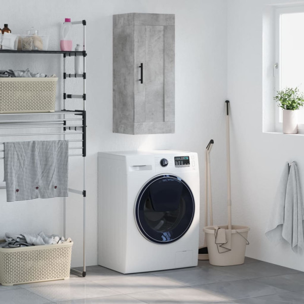 Armario de pared madera ingeniería gris hormigón 34.5x34x90 cm D