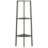 Estante canto 3 prateleiras 45.5x31.5x120 cm preto 3