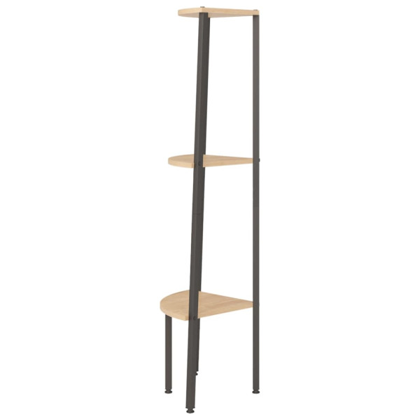 Estantería esquina 3 niveles marrón claro negro 45.5x31.5x120cm M 4