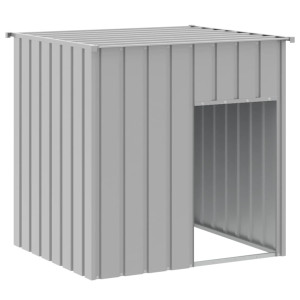Caseta perros tejado acero galvanizado gris claro 110x103x109cm H