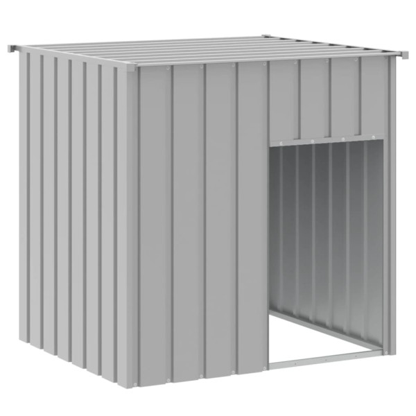 Caseta perros tejado acero galvanizado gris claro 110x103x109cm M 2