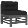 3 pcs conjunto lounge jardim c/ almofadões madeira maciça cinza 4