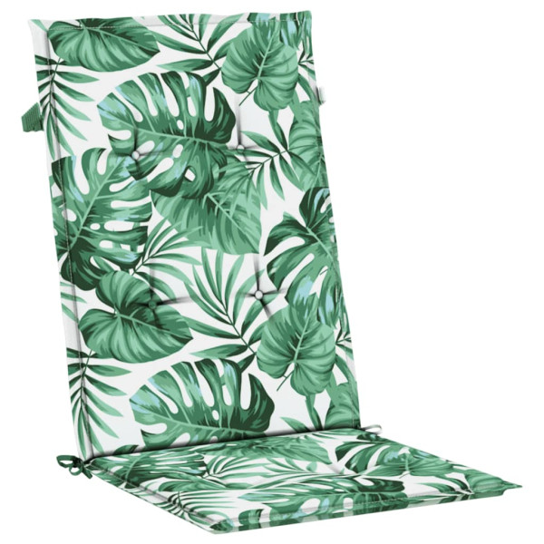 Cojines de silla de respaldo alto 2 uds tela estampado de hojas M 4