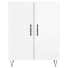 Aparador de madera contrachapada blanco brillante 69.5x34x90 cm 5