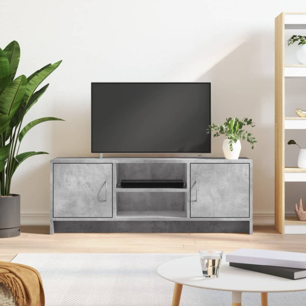 Mueble de TV madera de ingeniería gris hormigón 102x30x37.5 cm D