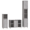 Set de muebles de baño 3 pzas madera contrachapada gris sonoma 2