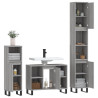 Set de muebles de baño 3 pzas madera contrachapada gris sonoma 4