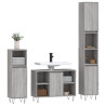 Set de muebles de baño 3 pzas madera contrachapada gris sonoma 3