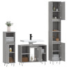 Set de muebles de baño 3 pzas madera contrachapada gris sonoma 4