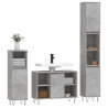 Set muebles de baño 2 piezas madera contrachapada gris hormigón 3