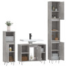 Set muebles de baño 2 piezas madera contrachapada gris hormigón 4