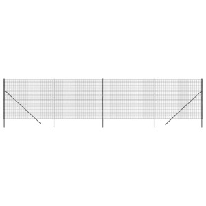 Cerca de malha de arame 1.6x10 m aço galvanizado antracite H