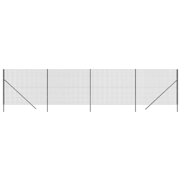 Cerca de malha de arame 1.6x10 m aço galvanizado antracite M 2