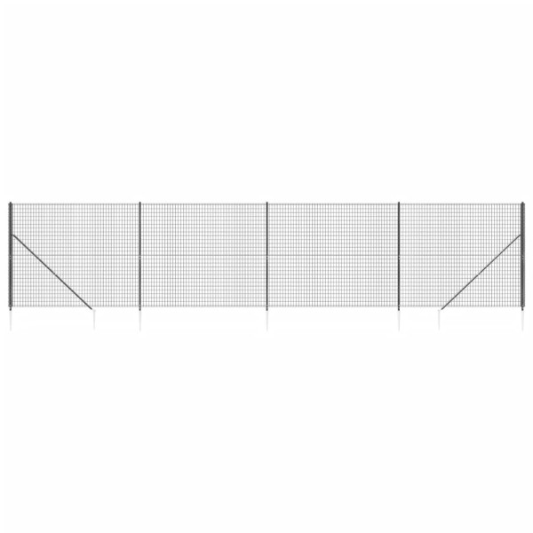 Cerca de alambre con pinchos de anclaje gris antracita 1.6x10 m M 2
