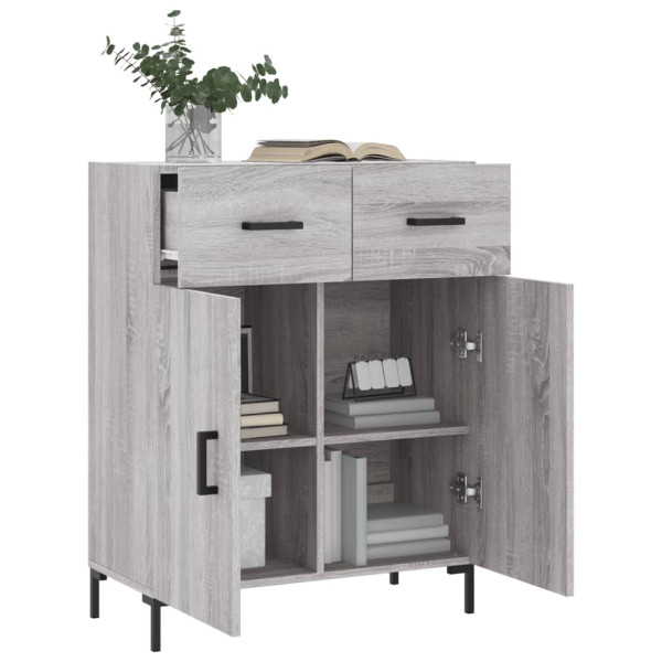 Aparador de madera de ingeniería gris Sonoma 69.5x34x90 cm M 4