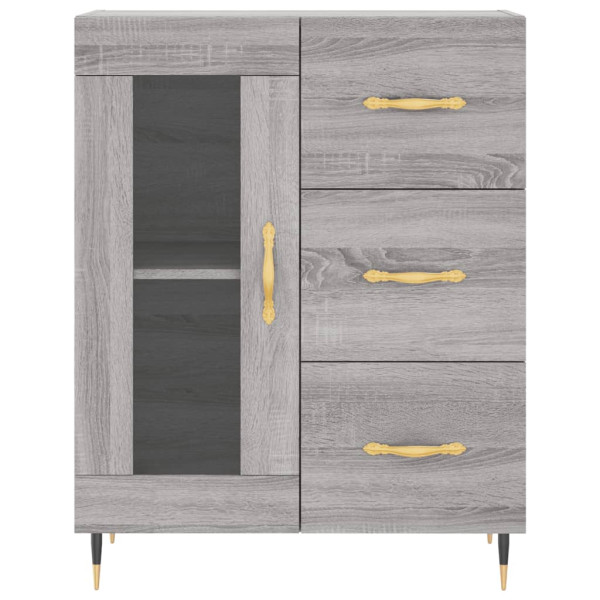 Aparador de madera de ingeniería gris Sonoma 69.5x34x90 cm M 5