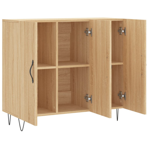 Aparador de madera de ingeniería roble Sonoma 90x34x80 cm M 5