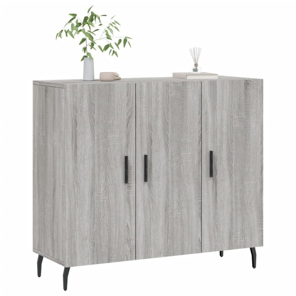 Aparador de madera de ingeniería gris Sonoma 90x34x80 cm M 3
