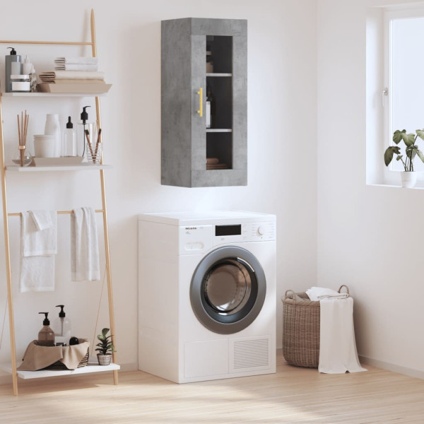 Armario de pared gris hormigón 34.5x34x90 cm D