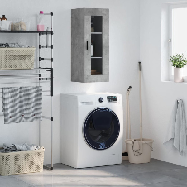 Armario de pared gris hormigón 34.5x34x90 cm D