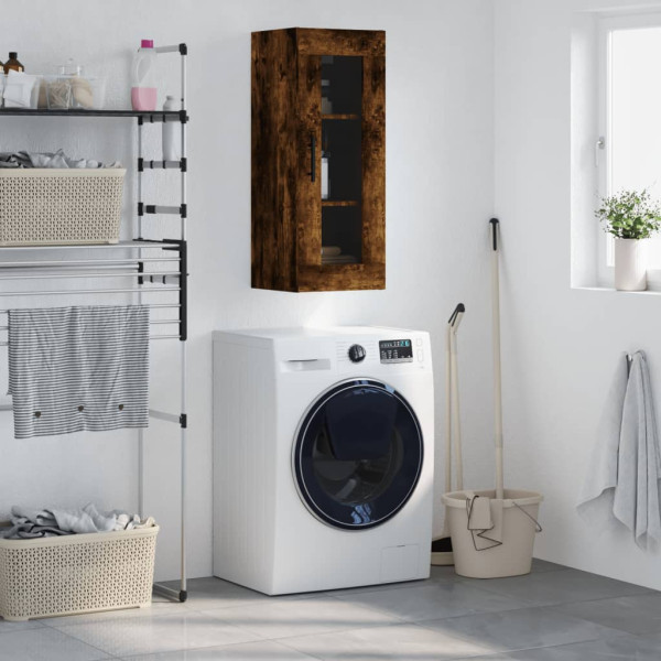 Armario de pared roble ahumado 34.5x34x90 cm D