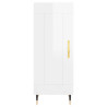 Aparador de madera contrachapada blanco brillante 34.5x34x90 cm 5