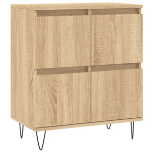 Aparador de madera contrachapada roble Sonoma 60x35x70 cm H