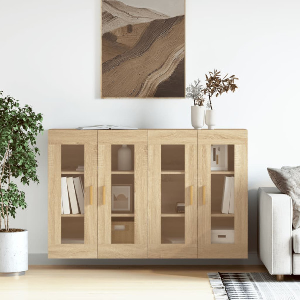 Armarios de pared 2 uds madera de ingeniería roble Sonoma D