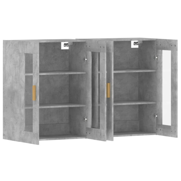 Armarios de pared 2 uds madera de ingeniería gris hormigón M 5
