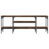 Mueble TV madera ingeniería y hierro roble ahumado 121x35x45 cm 4