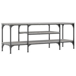 Mueble TV madera ingeniería y hierro gris Sonoma 121x35x45 cm H