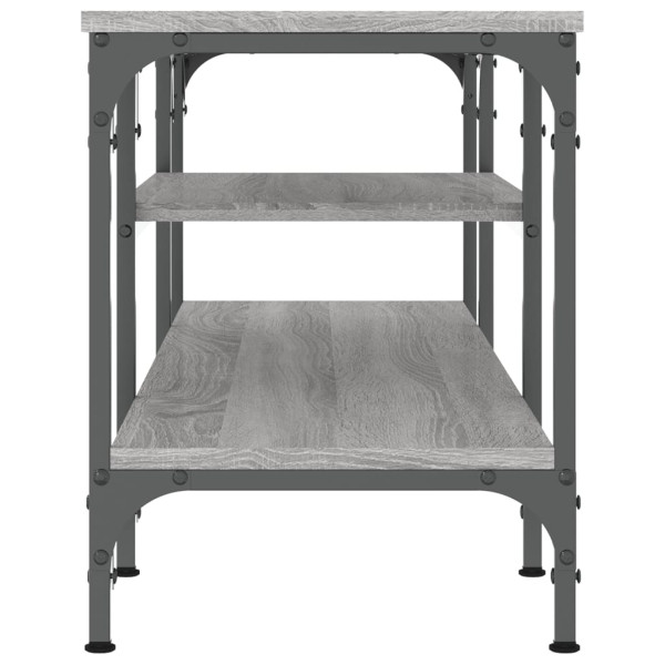 Mueble TV madera ingeniería y hierro gris Sonoma 121x35x45 cm M 5