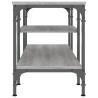 Mueble TV madera ingeniería y hierro gris Sonoma 121x35x45 cm 5