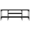 Mueble de TV hierro y madera contrachapada negro 121x35x45 cm 4