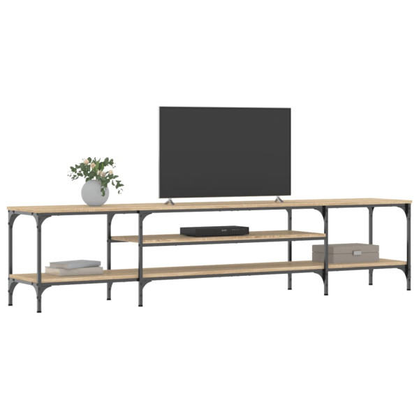 Mueble TV madera ingeniería y hierro roble sonoma 201x35x45 cm M 3