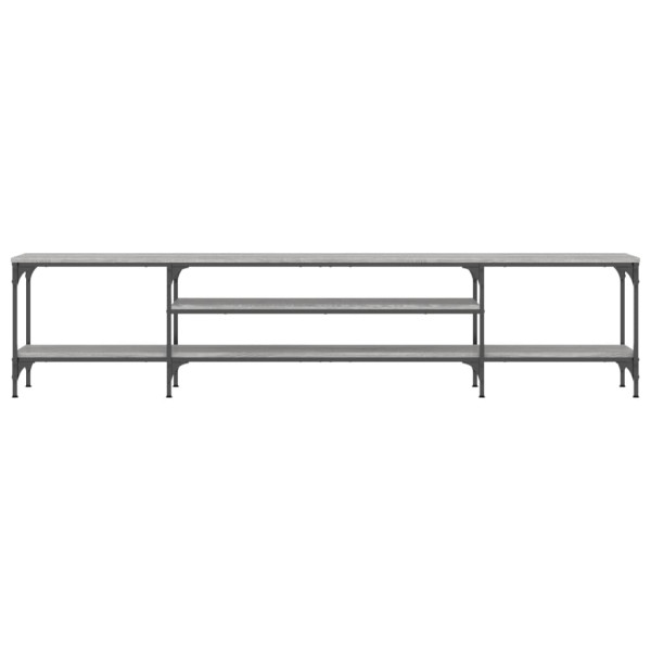 Mueble TV madera ingeniería y hierro gris Sonoma 201x35x45 cm M 4