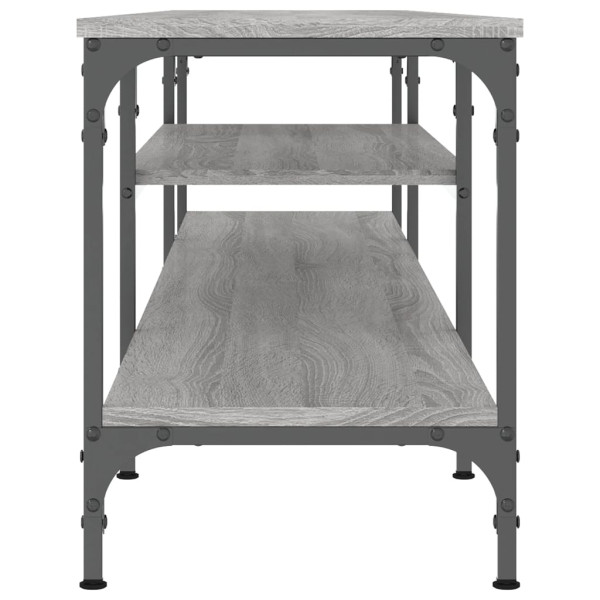 Mueble TV madera ingeniería y hierro gris Sonoma 201x35x45 cm M 5