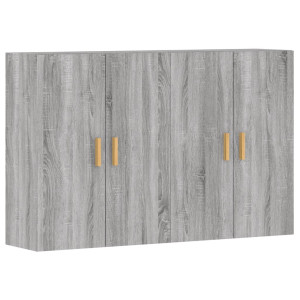 Armarios de pared 2 uds madera de ingeniería gris Sonoma H
