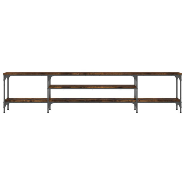 Mueble TV madera ingeniería y hierro roble ahumado 201x35x45 cm M 4